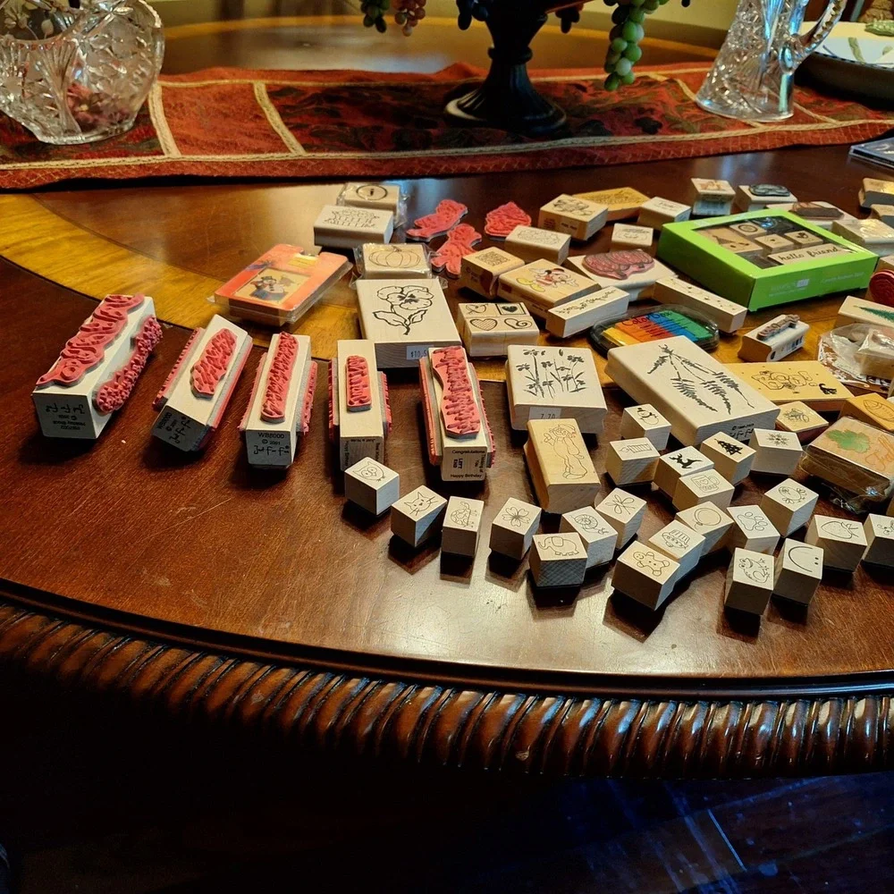 Huge Rubber Stamp Lot Wood Mounted Holiday Nature Studio G Hampton Art Hero Arts